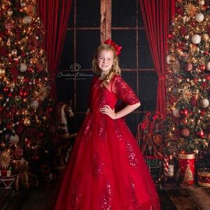 Elegant Red Lace Dress